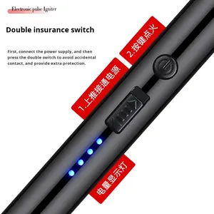 Nouveau pistolet d'allumage à impulsions USB à arc, puissance visible, résistance au vent fort, rotation à 360 degrés, plastique durable, <span class=keywords><strong>cuisine</strong></span> - Product Image 3