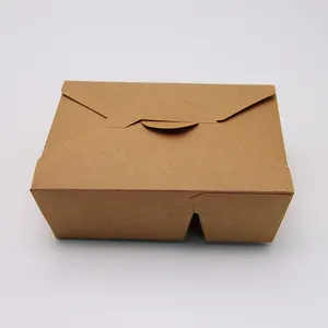 킹윈 2 칸 생분해 크래프트 종이 도시락 식품 상자 용기