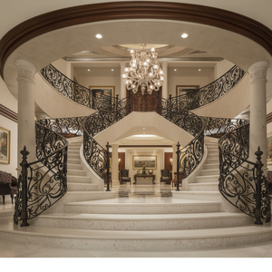 ราวบันไดเหล็กดัดคุณภาพสูงและดีไซน์ราวบันไดเหล็กแบบคลาสสิกสำหรับใช้ในโรงแรม ทนทานต่อการเกิดสนิม รับประกัน 5 ปี - Product Image 6