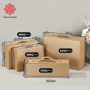 Baoren Custom LOGO Premium Foldable Cardboard Cap Hat Shoes Clothes Gift Boxes with Magnetic Closure Handle Foldable Light Box - Product Image 2