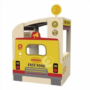 Eibele alta calidad jardín de infantes niños divertido juego de rol casa comida rápida tema interior casa de madera <span class=keywords><strong>para</strong></span> niños casa de juegos de madera - Product Image 1