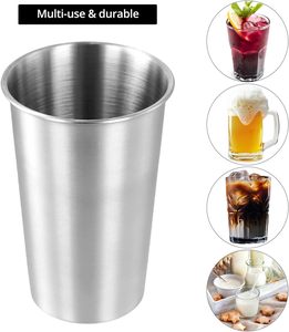 Gobelets en acier inoxydable de 16 onces - Lot de 10 gobelets en acier 304 de 450 ml - Pour café, thé, boissons froides, usage domestique et extérieur - Product Image 5