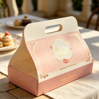 Boîte d'emballage personnalisée pour pâtisseries arabes, desserts, biscuits au chocolat, dattes, gâteaux, avec poignée de transport