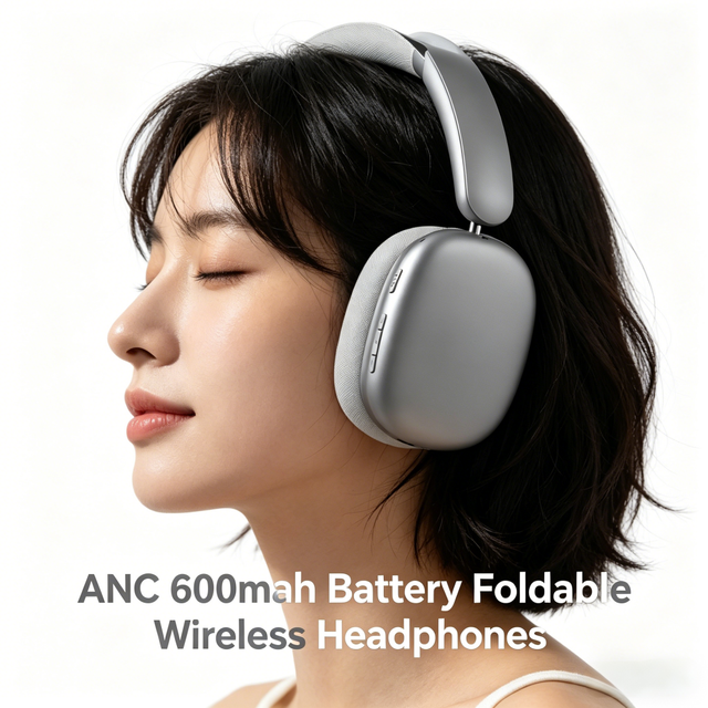 2026 New Foldable Wireless Headphones 20H+ Battery ANC 600mAh 5.3 40mm