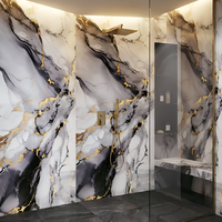 Panneau décoratif en PVC imitation marbre, impression UV, plaque murale pour hall d'hôtel de luxe