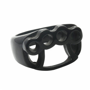 Men's <b>Titanium</b> Steel Hollow <b>Ring</b> Geometric Design Retro Punk Style Gold Color Fashion Jewelry Gift - Product Image 5