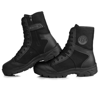 SN307Wholesales Bottes tactiques d'extérieur légères, respirantes, renforcées, antidérapantes, bottes de randonnée pour hommes, bottes d'extérieur noires à fermeture éclair
