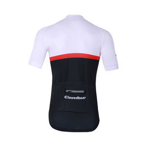 Maillot de cyclisme unisexe noir, blanc et rouge à blocs de couleurs, impression personnalisée, fermeture éclair intégrale, tissu ultra léger et respirant, haut à manches courtes pour vélo de route, été - Product Image 3