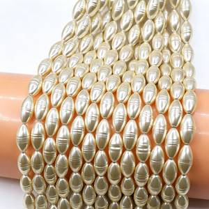 Cuentas de Vidrio Roscadas de Precisión de 6x8mm, Forma Barroca Color Marfil, para Joyería de Alta Gama, Suministro para Pasarela de Moda, Manualidades DIY y Arte - Product Image 3