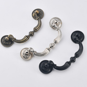 Retro Zinc Alloy Cabinet Drawer Handles Bridge Shape European Style <b>Antique</b> Bronze Black Silver 94mm Hole Spacing Durable - Product Image 4