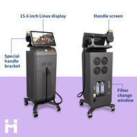 Máquina Láser HUAMEI 2025 con Pantalla Táctil LCD de 15.6 Pulgadas, Refrigeración por Aire/Agua/Semiconductor, 3 Longitudes de Onda (755/808/1064nm)