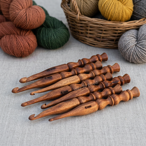 ชุดเข็มโครเชต์ไม้ชีแชมทำมือ 7 ขนาด สำหรับงานถักและงานฝีมือ - Product Image 1