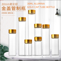 Flacon de 30ml en or avec bouchon Cordyceps, flacon fendu au safran, fil de bois d'agar, emballage de parfum, flacon Dendrobium mascara gouttes pour les yeux