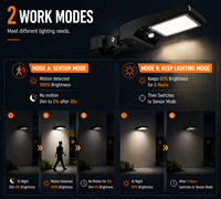 Lampadaire solaire 12W 1900lm LED avec 3 températures de couleur réglables, étanche IP65