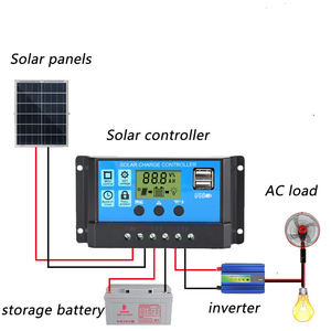 ตัวควบคุมการชาร์จแบตเตอรี่แผงโซลาร์เซลล์ PWM LCD 12V 24V 30a 10a 20a ตัวควบคุมการชาร์จแผงโซลาร์เซลล์แบบออฟกริด PWM พร้อมพอร์ต USB - Product Image 2