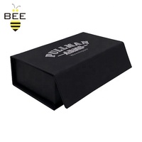 Boîtes cadeaux magnétiques avec logo personnalisé, noir mat, emballage rigide en carton de luxe, carton recyclable