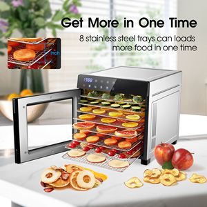Máquina deshidratadora de alimentos para el hogar DB 25QT de gran capacidad con 8 bandejas de acero inoxidable para secado desigual - Product Image 6