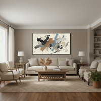 Peinture à l'huile abstraite faite à la main sur toile, personnalisée, en gros, imperméable et écologique, pour décoration murale de salon et de maison