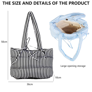 Wholesale Custom Logo Fabric Women's Puffy Quilted Shoulder <strong>Bag</strong> Puffy Shopping <strong>Bag</strong> Quilted Big Tote Carry <strong>Bag</strong> - Product Image 6