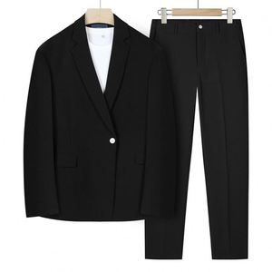 Новый Модный корейский стиль Простой Легкий роскошный Повседневный мужской костюм брюки костюм для мужчин - Product Image 4