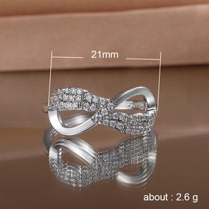 Anello Infinity F669 per Donna con Zirconia Cubica Creata in Laboratorio, Micro Pavé, Anelli di Moda per Matrimonio - Product Image 5