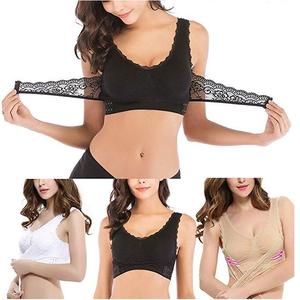 Tùy Chỉnh Hot Bán Red Brown Phụ Nữ Phía Trước Chéo Side Khóa Ren Không Dây Áo Ngực Với Có Thể Tháo Rời Miếng Đệm - Product Image 5