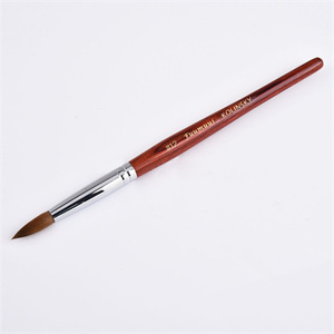 Cepillo de esmalte de <span class=keywords><strong>uñas</strong></span> con mango de madera roja <span class=keywords><strong>2022</strong></span> 100% Kolinsky Sable Hair Cepillo de <span class=keywords><strong>uñas</strong></span> acrílico profesional Tamaño 10 EE. UU. En stock - Product Image 1