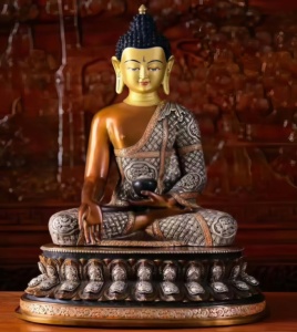 รูปปั้นพระพุทธรูปทองสัมฤทธิ์ขนาดใหญ่ งานประณีต แปดแบบ รูปปั้นพระพุทธรูปโลหะที่มีท่าทางมือที่แตกต่างกัน - Product Image 2