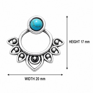 Orecchini vintage rimovibili con pietre intarsiate a forma di loto, regalo da donna per feste o per tutti i giorni in stile bohémien - Product Image 5
