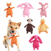 Jouet à mâcher en peluche couineur pour chien, motifs singe, cochon, canard, renard, pour la dentition et le nettoyage des dents, vente en gros, usine OEM personnalisée