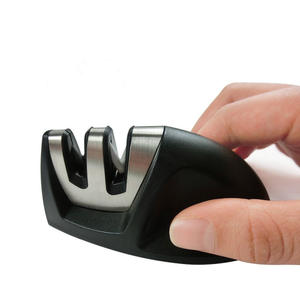 เครื่องลับมีดแบบใช้มือทำจากสแตนเลส สำหรับบรรจุภัณฑ์กระดาษแข็ง อุปกรณ์ครัวที่ทนทาน พร้อมแท่งลับคมและหินลับมีด - Product Image 2