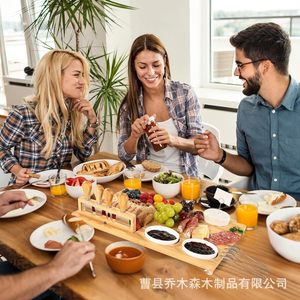 Tabla de quesos de madera con compartimentos para utensilios, ideal para fiestas en la cocina - Product Image 2