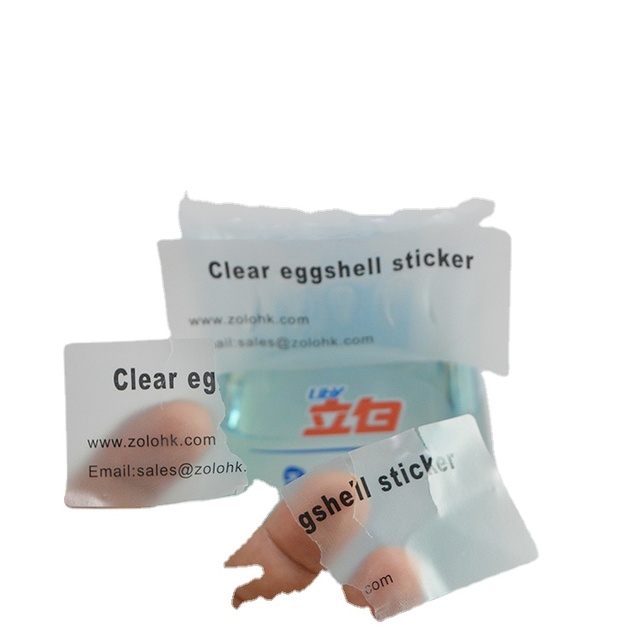 Custom Eggshell Stickers Easy Peel Vinyl Eggshell Stickers clear Destructible Graffiti Eggshell Stickers