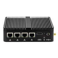 Mini PC sans ventilateur pas cher, Intel J4105, prend en charge la RAM DDR4, SSD Msata, ordinateur serveur, appareil réseau, pare-feu Pfsense, routeur 4 ports LAN