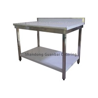 Table de travail en acier inoxydable avec dosseret et banc en acier inoxydable pour équipement de restauration commerciale