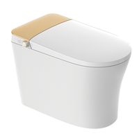 WC intelligent blanc avec siège chauffant, double chasse d'eau, réservoir encastré, fixation au sol, céramique, désodorisation automatique