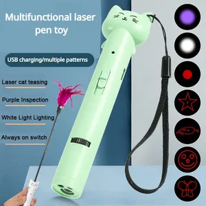 Juguete interactivo para perros gatos recarga Usb nuevo diseño forma más patrón gato láser juguete teaser varita para gatos - Product Image 5