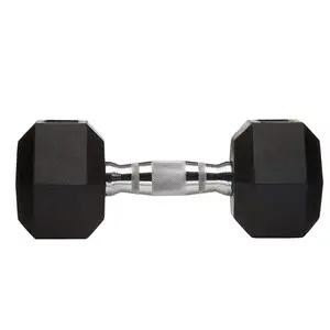 Custom Gym Equipment Weight Lifting Dumbbell Set Man Fitness Black Rubber Hex Dumbbell Sets