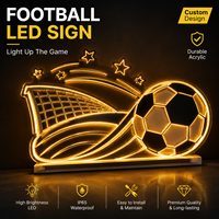 Panneau acrylique personnalisé à LED pour football, économe en énergie, avec effet d'éclairage néon doux pour la décoration publicitaire de terrains de football