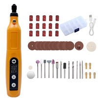 Micro meuleuse rotative à plusieurs vitesses mini meuleuse électrique 208 polisseuse à ongles stylo de gravure de bijoux avec lumière outils électriques de bricolage 50PC