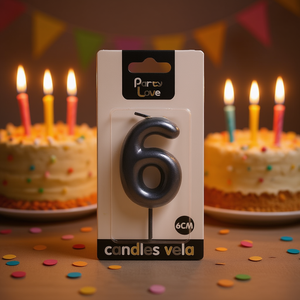 Candela Numero 6 per Feste, Candele di Compleanno da 6 Cm - Product Image 2
