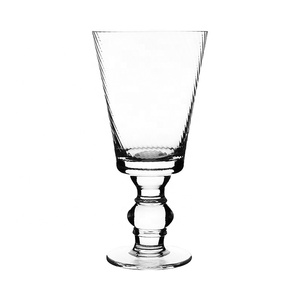 Verres à whisky <span class=keywords><strong>Antoine</strong></span> sur pied faits à la main personnalisés sans plomb cristal transparent côtelé café eau Champagne - Product Image 3