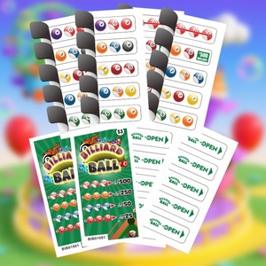 Tarjeta de rasca y gana rectangular personalizable con tablas de posibilidades de ganar, de papel de núcleo gris, colorida, tipo boleto de rasca y gana, con tablas de compras - Product Image 1
