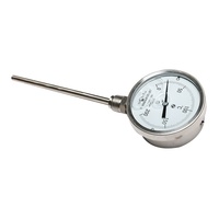 Thermomètre industriel bimétallique de haute qualité, série 4 pouces, cadran 316, rempli d'huile, antichoc, en acier inoxydable