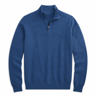 Pull rayé personnalisé pour homme à col zippé, 100 % coton tricoté, style décontracté chic, fabricant, faible MOQ, manches longues, hiver