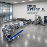 Ligne de production entièrement automatique de chips de banane et de plantain, machine de fabrication de chips de banane, capacité de production de 100 kg/200 kg/500 kg/h