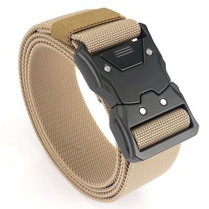 <span class=keywords><strong>Ceinture</strong></span> tactique en toile pour <span class=keywords><strong>homme</strong></span>, <span class=keywords><strong>ceinture</strong></span> de sport de plein air décontractée, <span class=keywords><strong>boucle</strong></span> en alliage automatique, nylon, entraînement, vêtements de travail, extensible, Yonger A6 125cm - Product Image 3