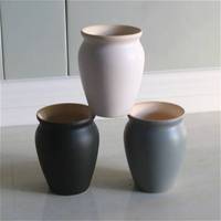 Pot de fleurs en céramique minimaliste moderne, petit vase, design macaron, finition émaillée, jardinière suspendue, emballé en carton, écologique