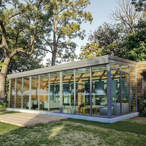 Solarium <span class=keywords><strong>bioclimatique</strong></span>, <span class=keywords><strong>serre</strong></span> en aluminium, balcon avec toit plat, véranda préfabriquée, <span class=keywords><strong>serre</strong></span> à toit incliné pour jardin et maison - Product Image 1