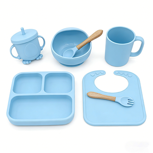 Juego de Vajilla de Silicona de Alta Calidad para Bebés, <span class=keywords><strong>con</strong></span> Diseño de Dibujos Animados, Resistente al Agua, 100% de Grado Alimenticio, Plato y Tazón para Alimentación Infantil - Product Image 2